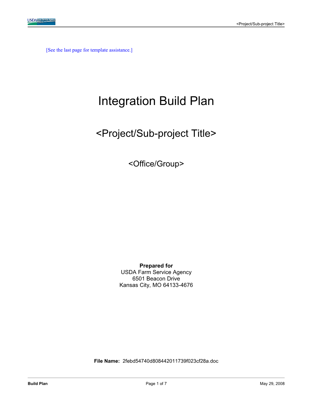 Integration Build Plan