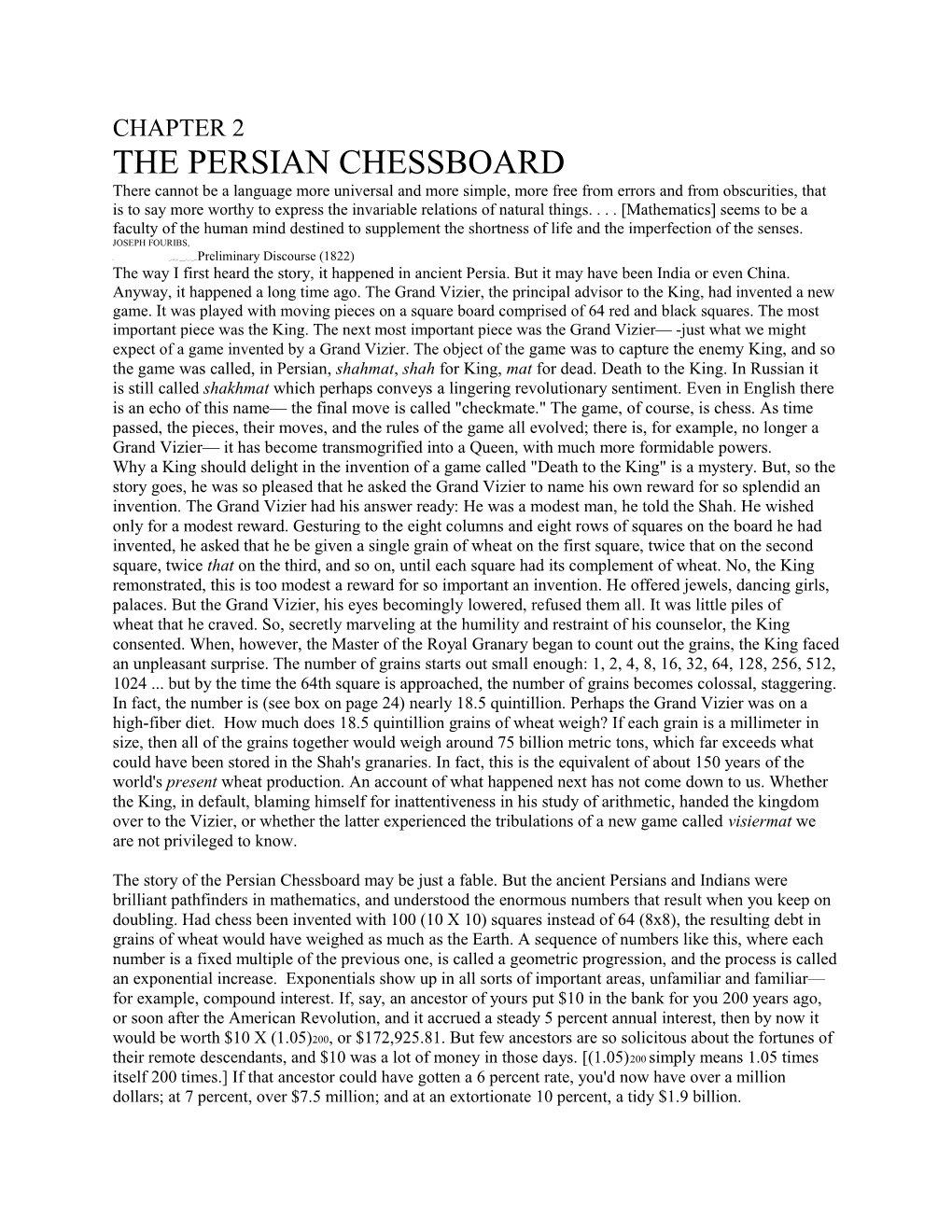 The Persian Chessboard