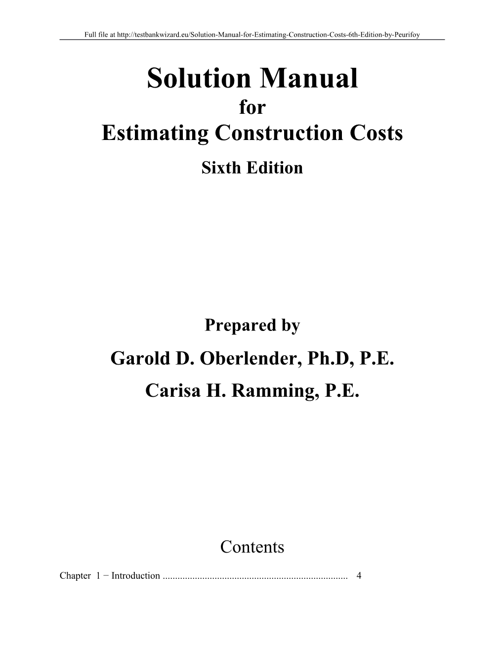 Estimating Construction Costs