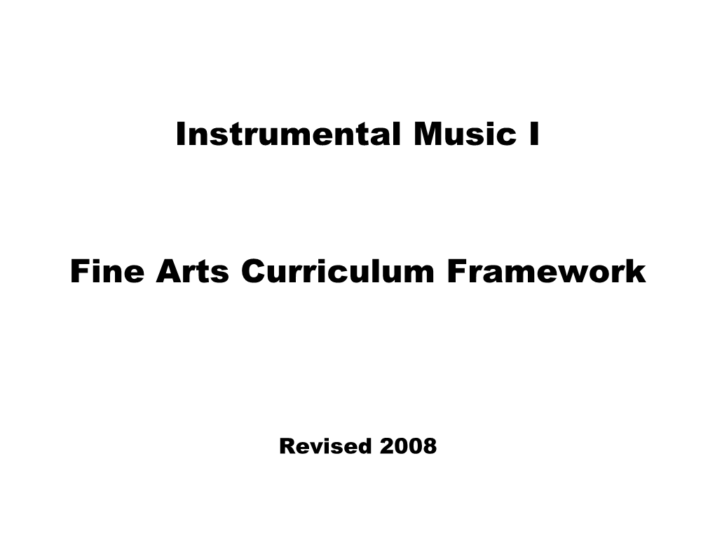 Fine Arts Curriculum Framework