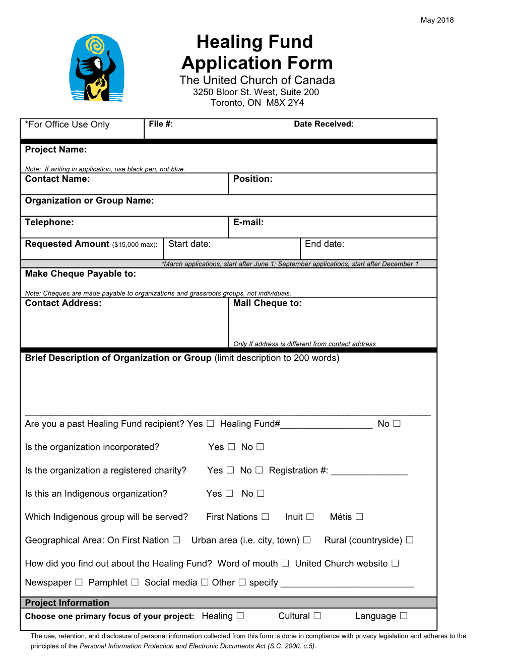 Healing Fund Application Form