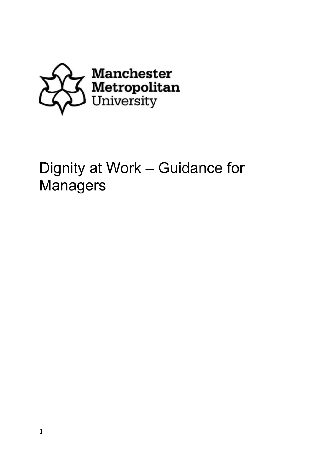 Dignity at Work Guidance for Managers