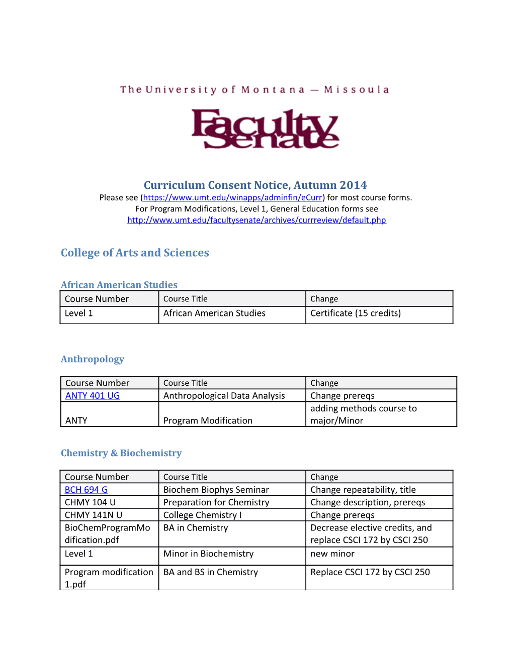 Curriculum Consent Notice, Autumn 2014