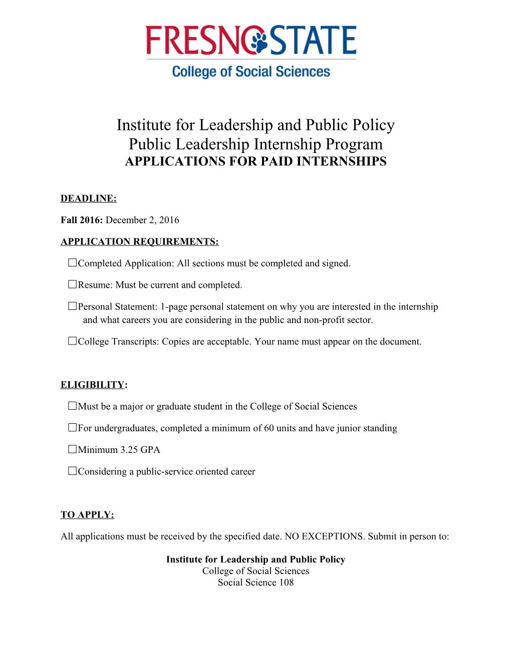 Institute for Leadership and Public Policy