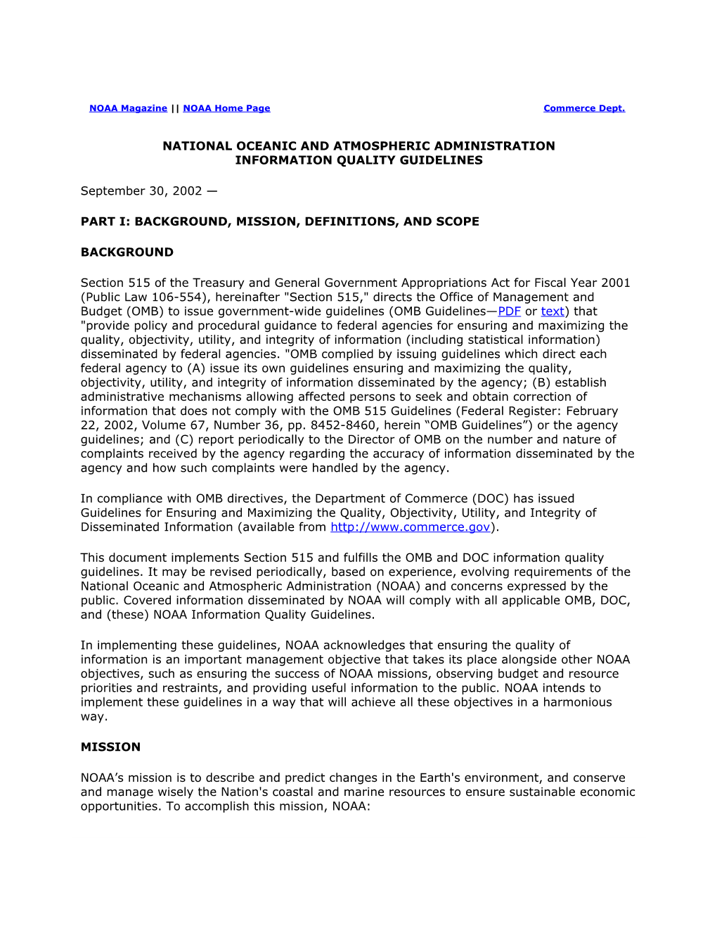 NOAA Magazine NOAA Home Page