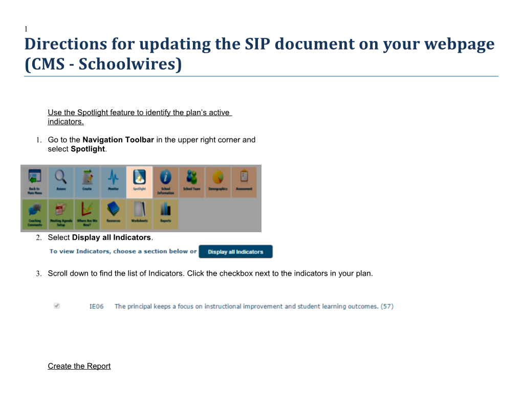 Directions for Updating the SIP Document on Your Webpage (CMS - Schoolwires)