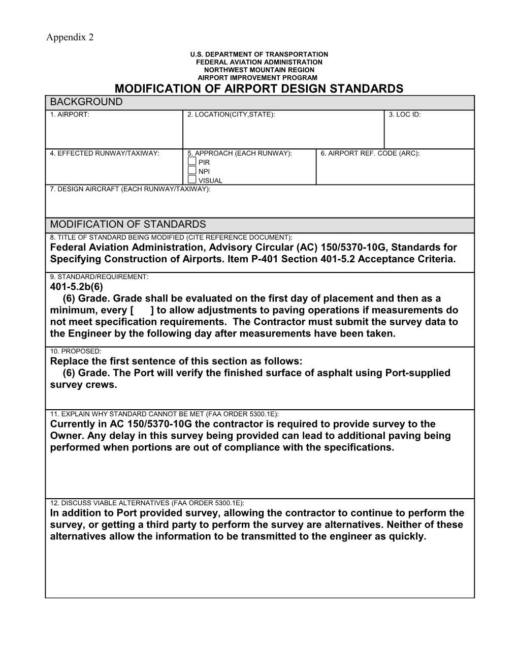 Standard Handout for Predesign Conference and Design Report