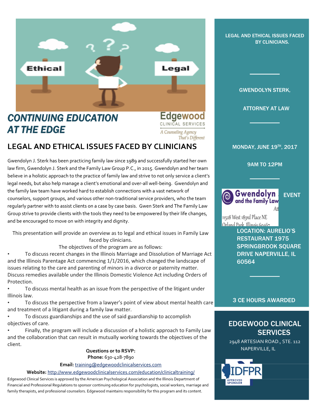 Legal and ETHICAL ISSUES FACED by CLINICIANS