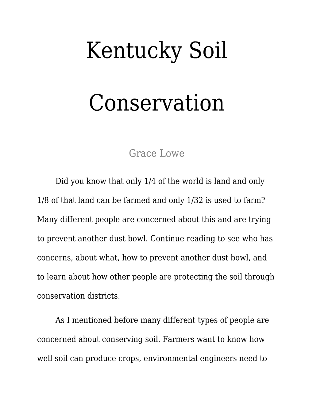 Kentucky Soil Conservation