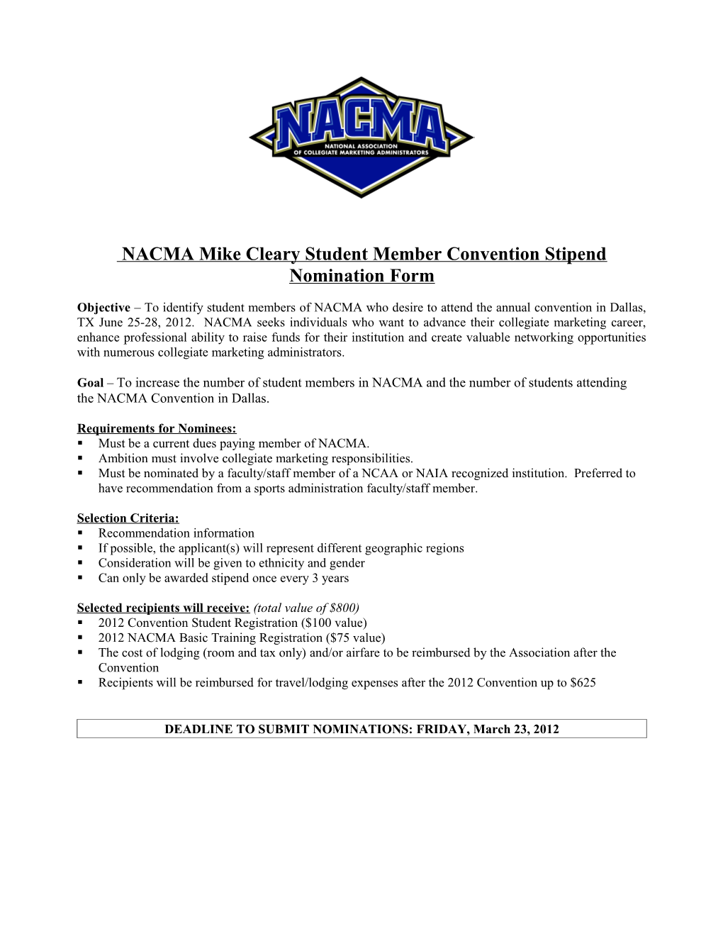 NAADD Diversity Initiative Program Nomination Form