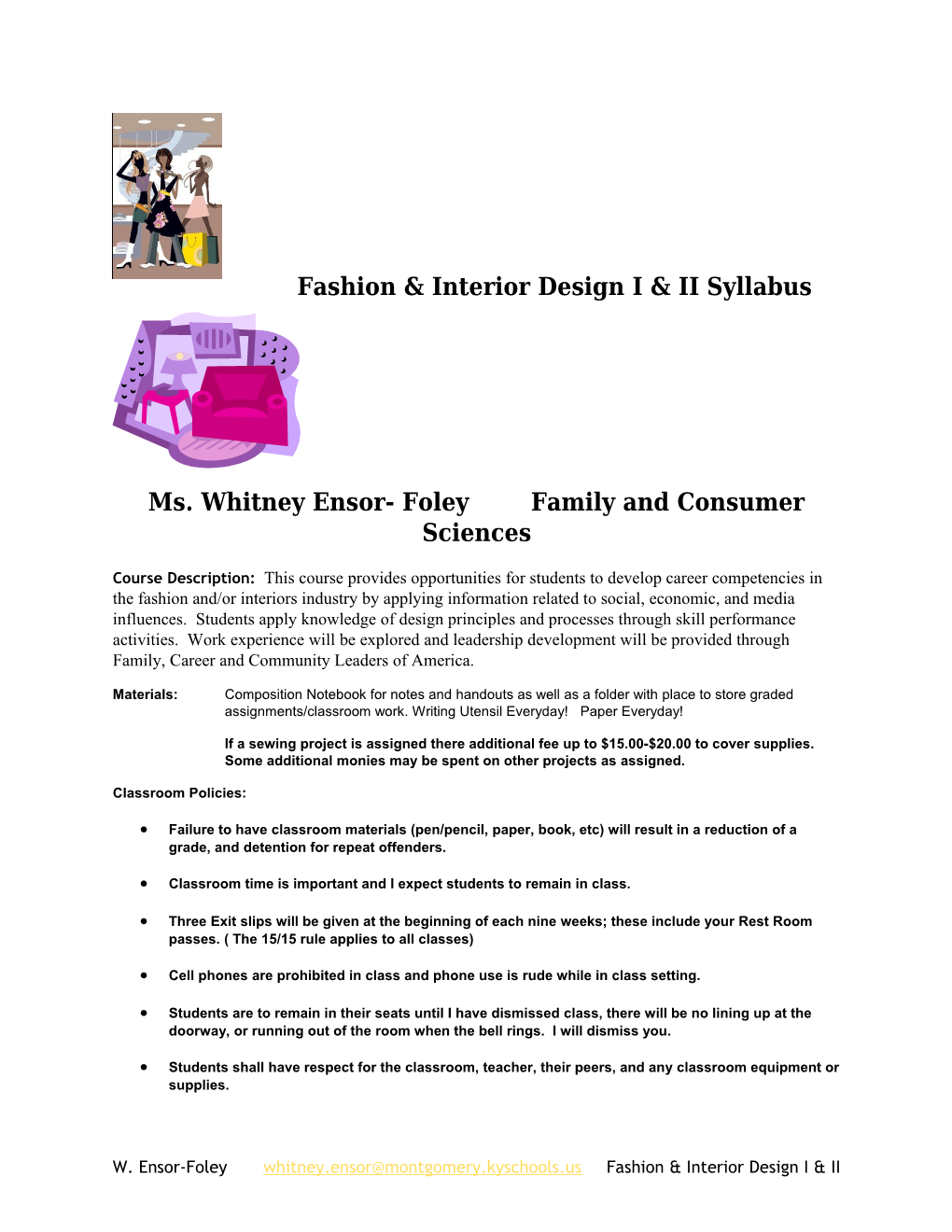 Ms. Whitney Ensor- Foley Family and Consumer Sciences