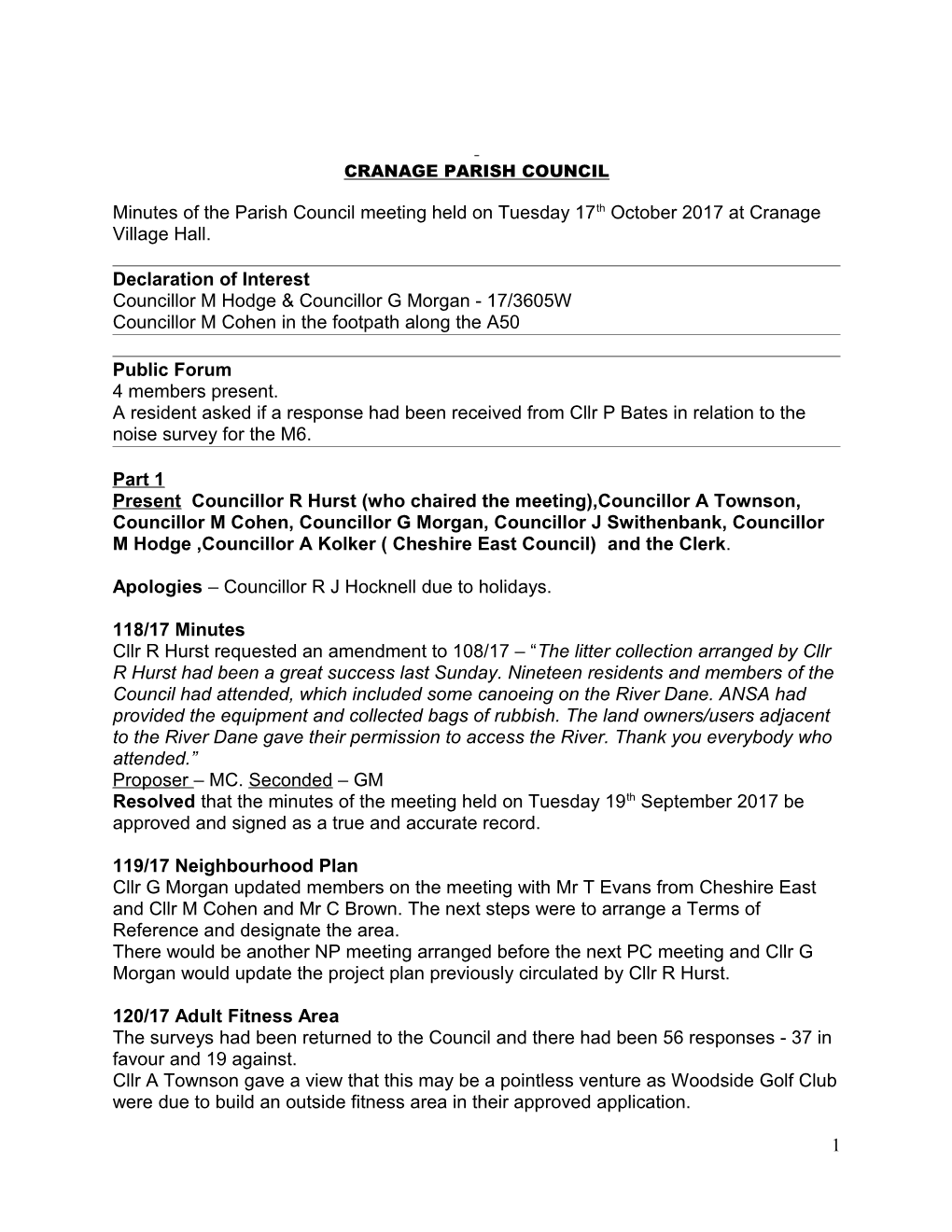 Cranage Parish Council s1