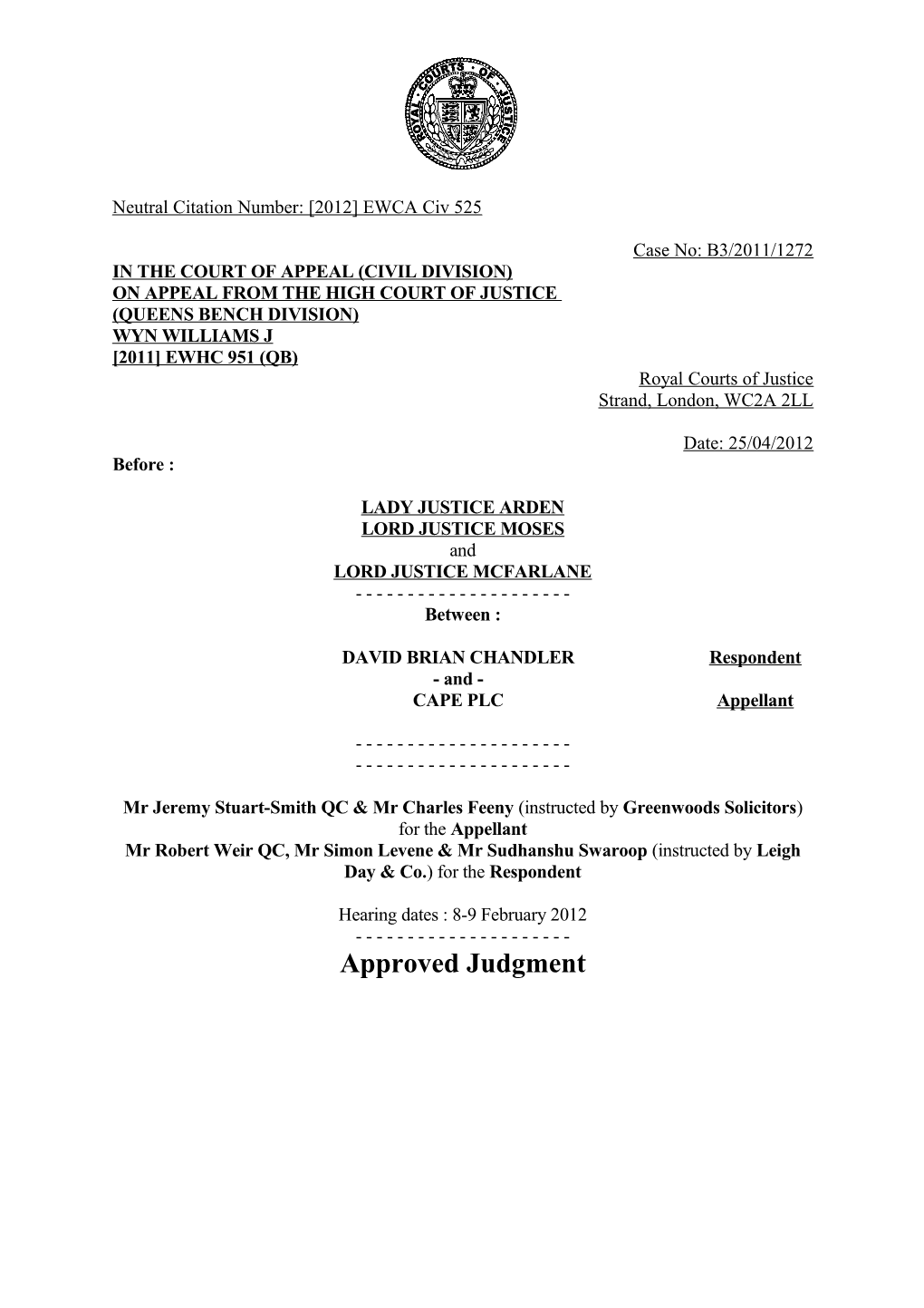 Court of Appeal Judgment Template s2