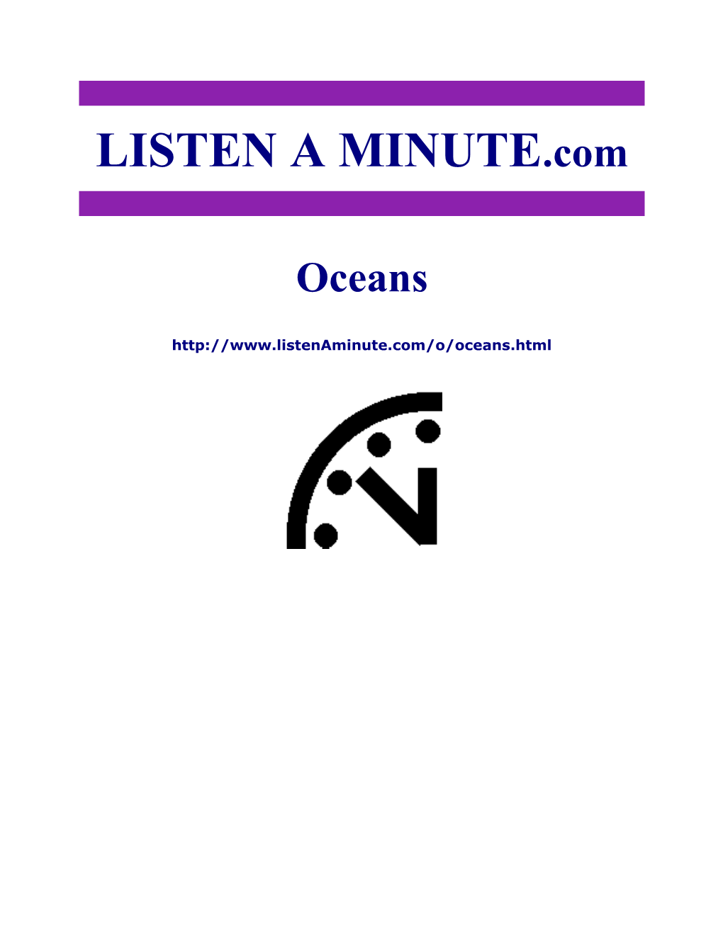 Listen a Minute.Com - ESL Listening - Oceans