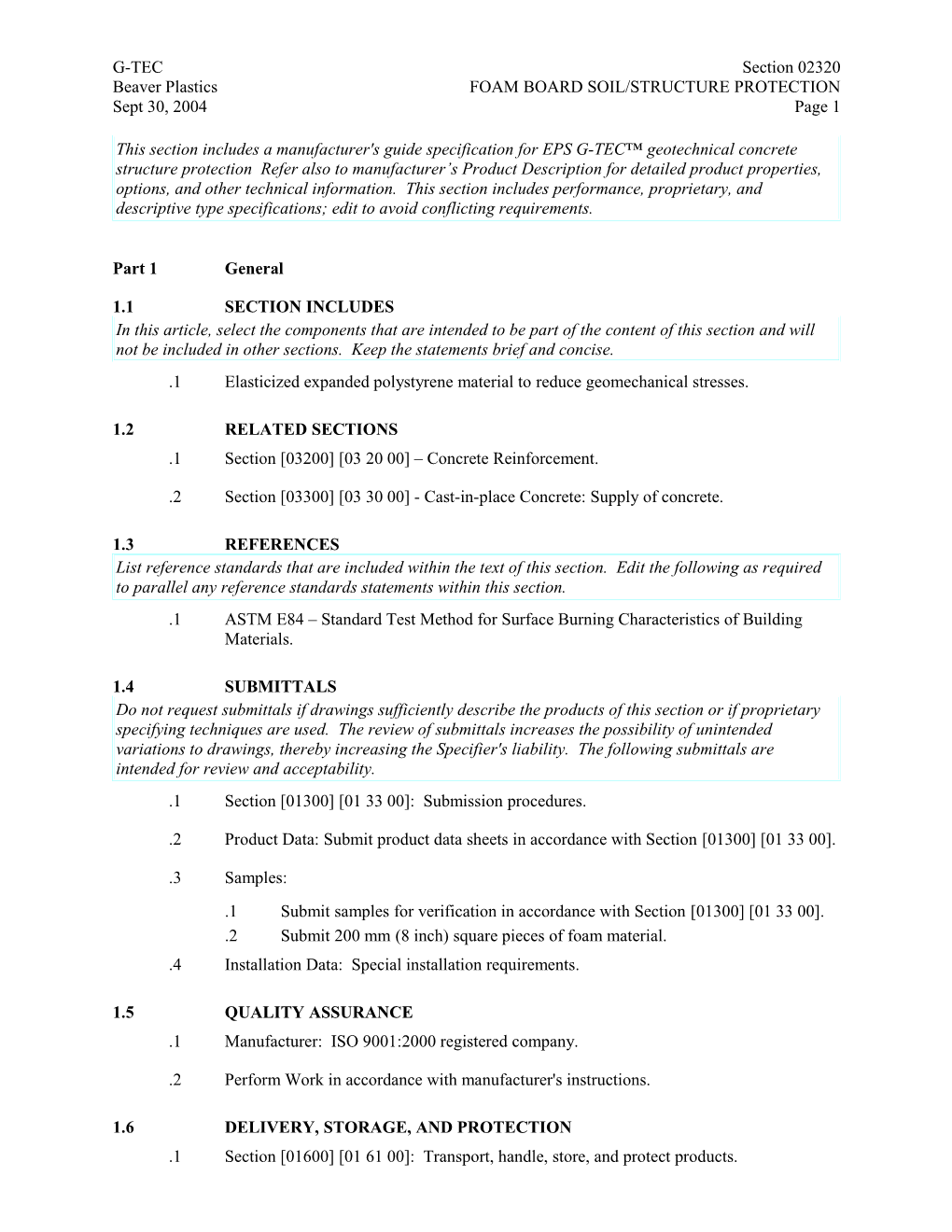 Beaver Plastics FOAM BOARD SOIL/STRUCTURE PROTECTION