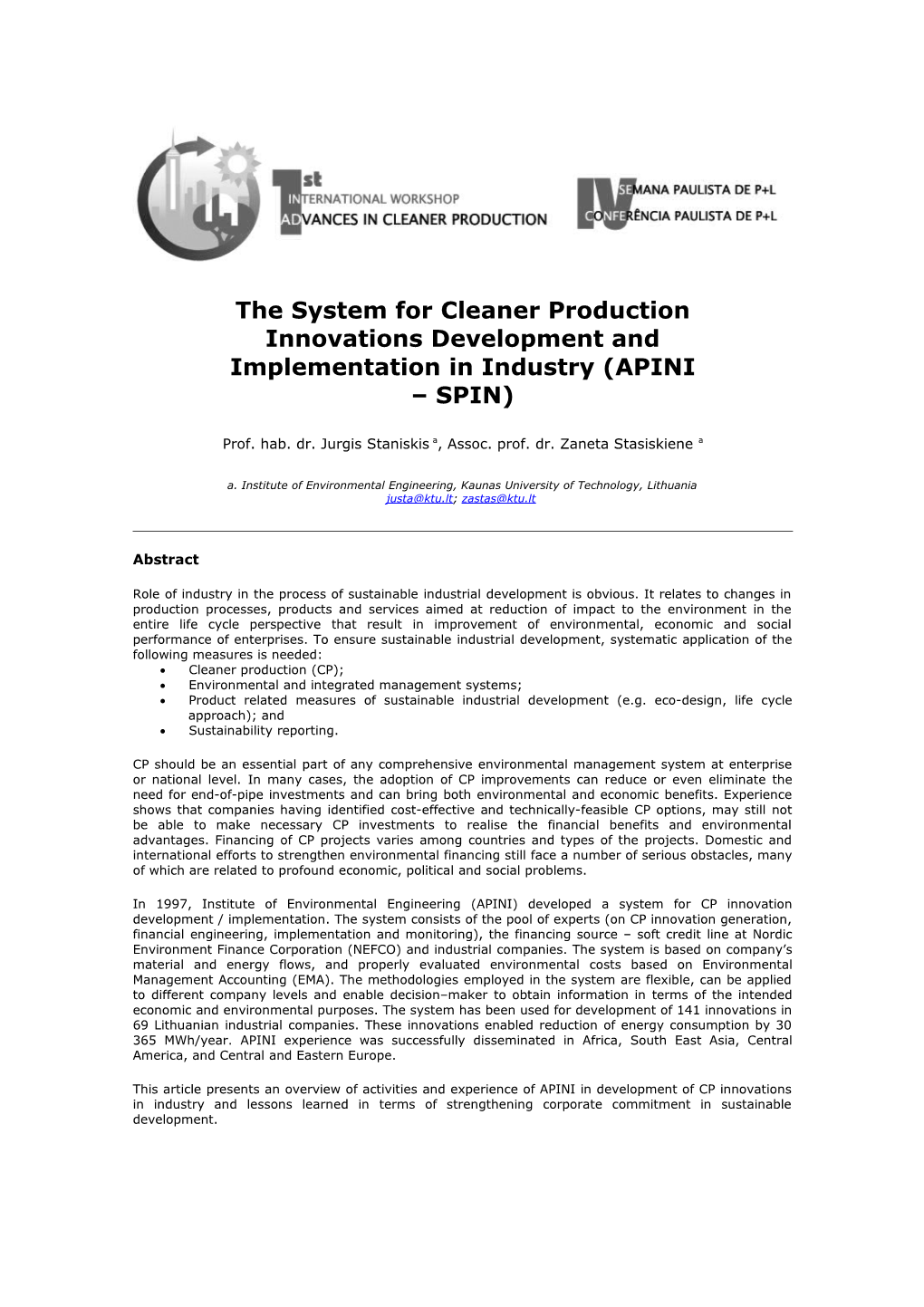 Preparation of Papers for the EFITA/WCCA 2007 Joint Conference