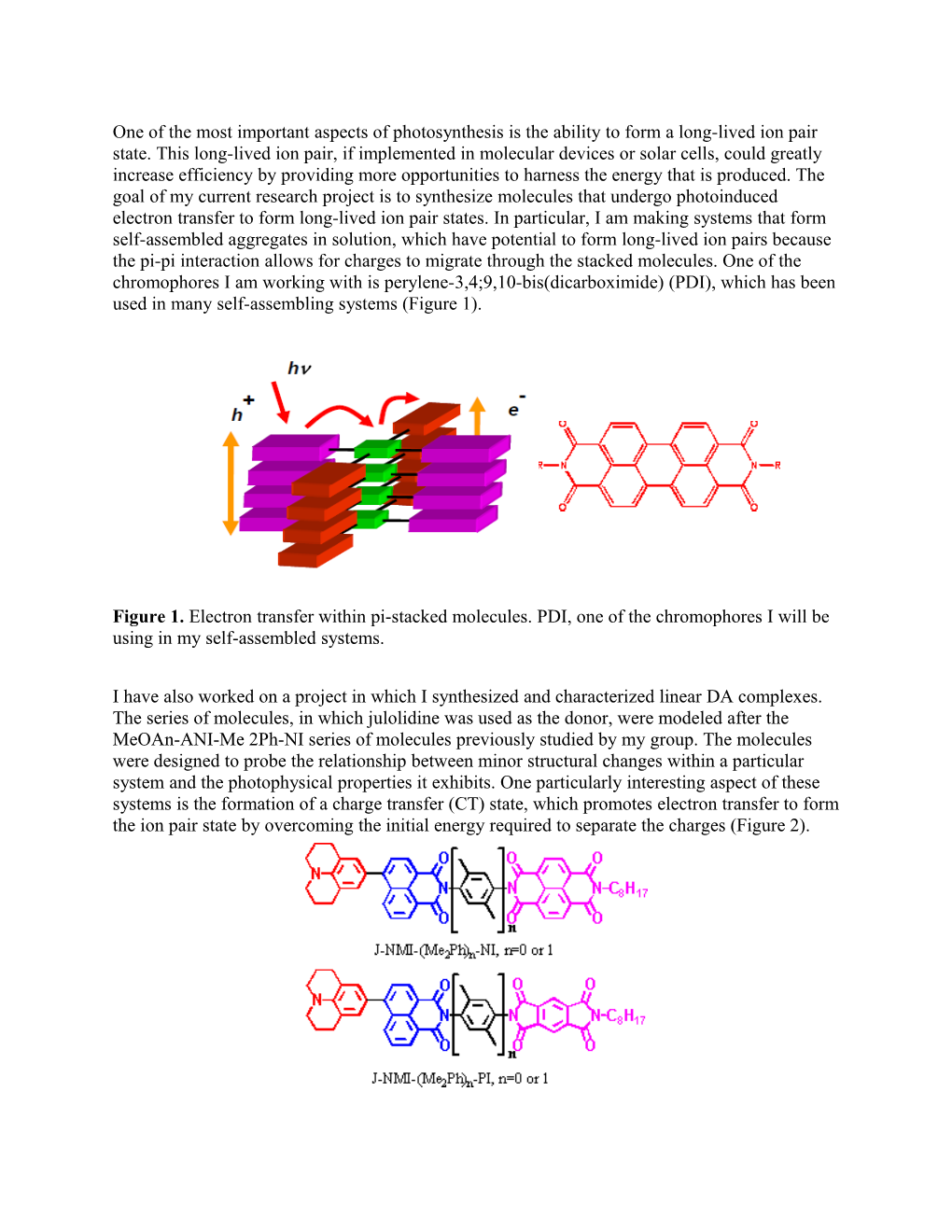 One of the Most Important Aspects of Photosynthesis Is the Ability to Form a Long-Lived