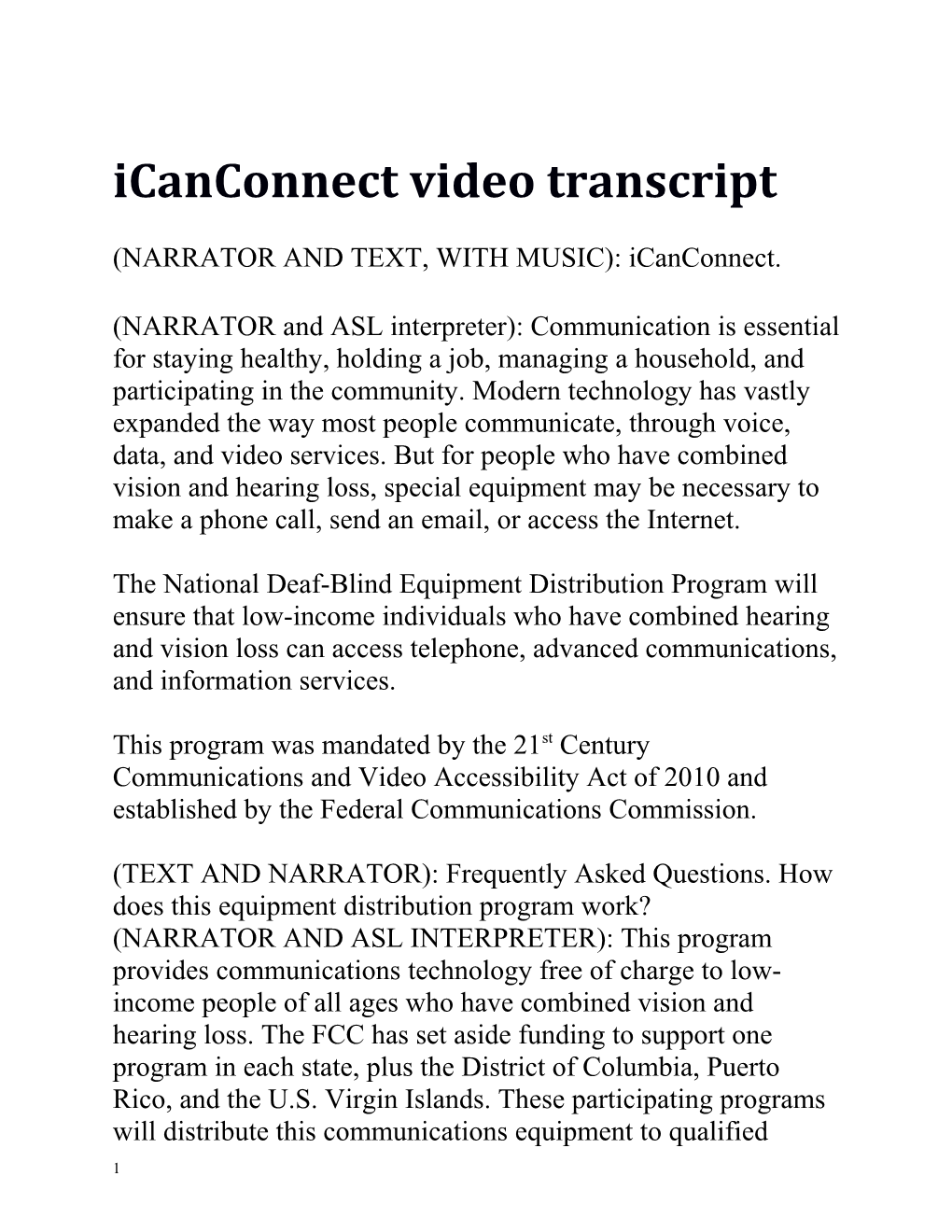 Icanconnect Video Transcript