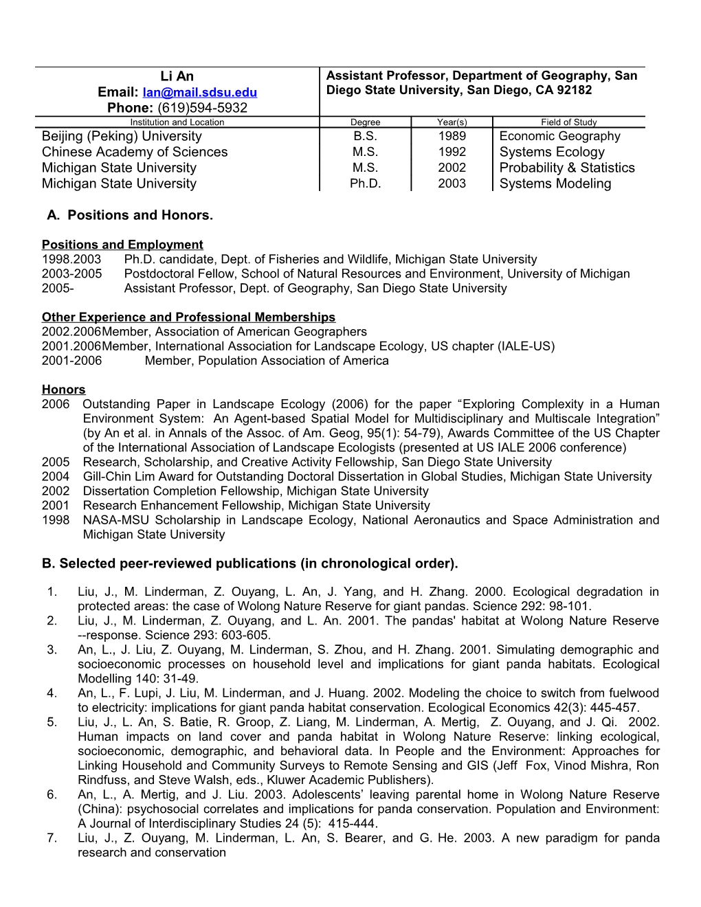 Positions and Employment