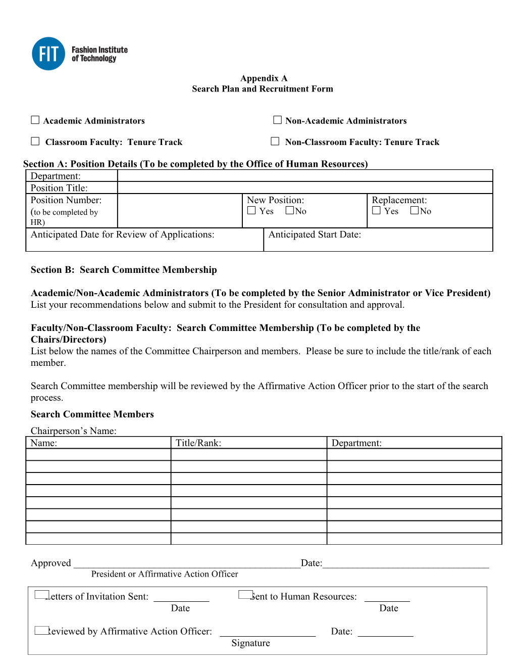 Affirmative Action Recruitment Form