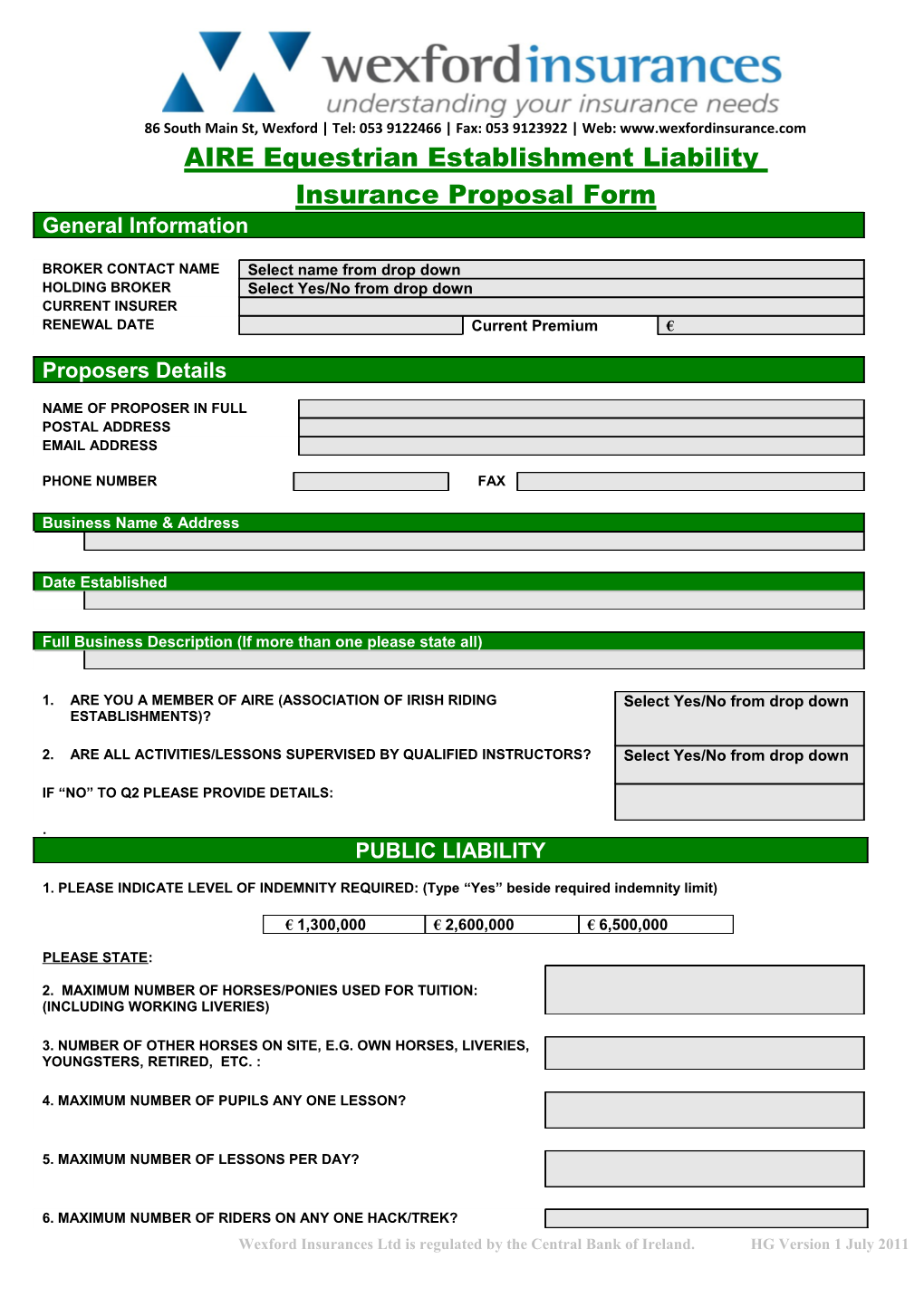 New Business Submission Form