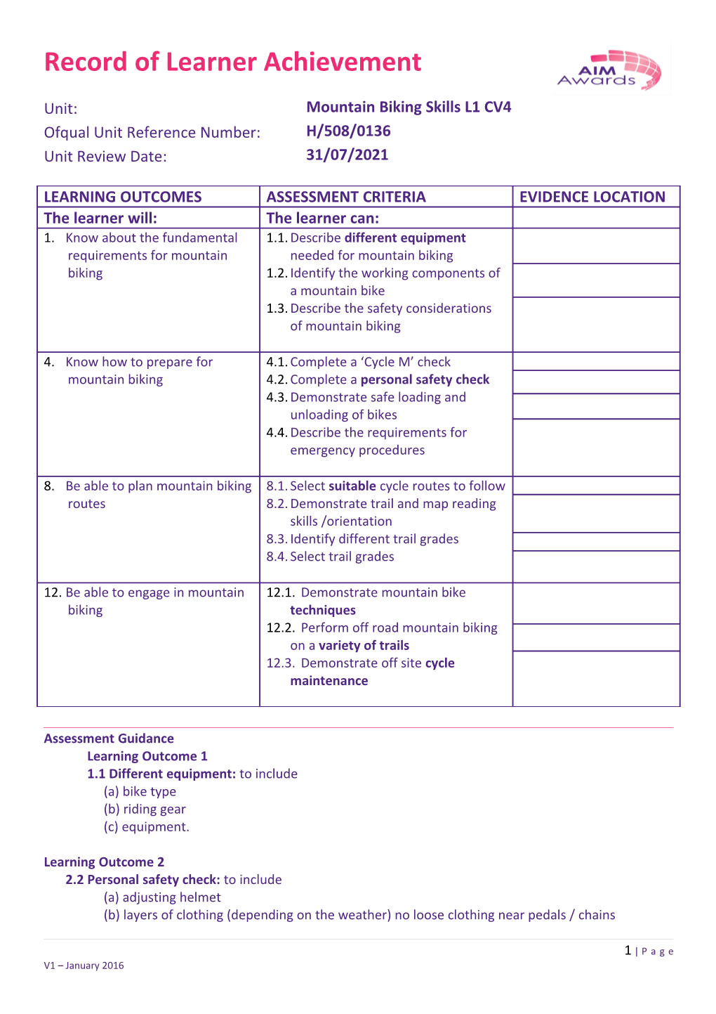 Assessment Guidance s3