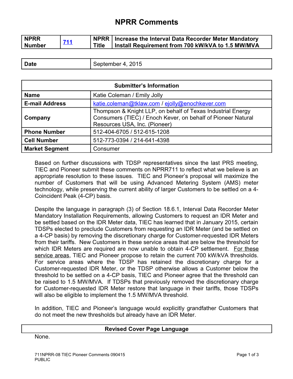 18.6.1 Interval Data Recorder Meter Mandatory Installation Requirements