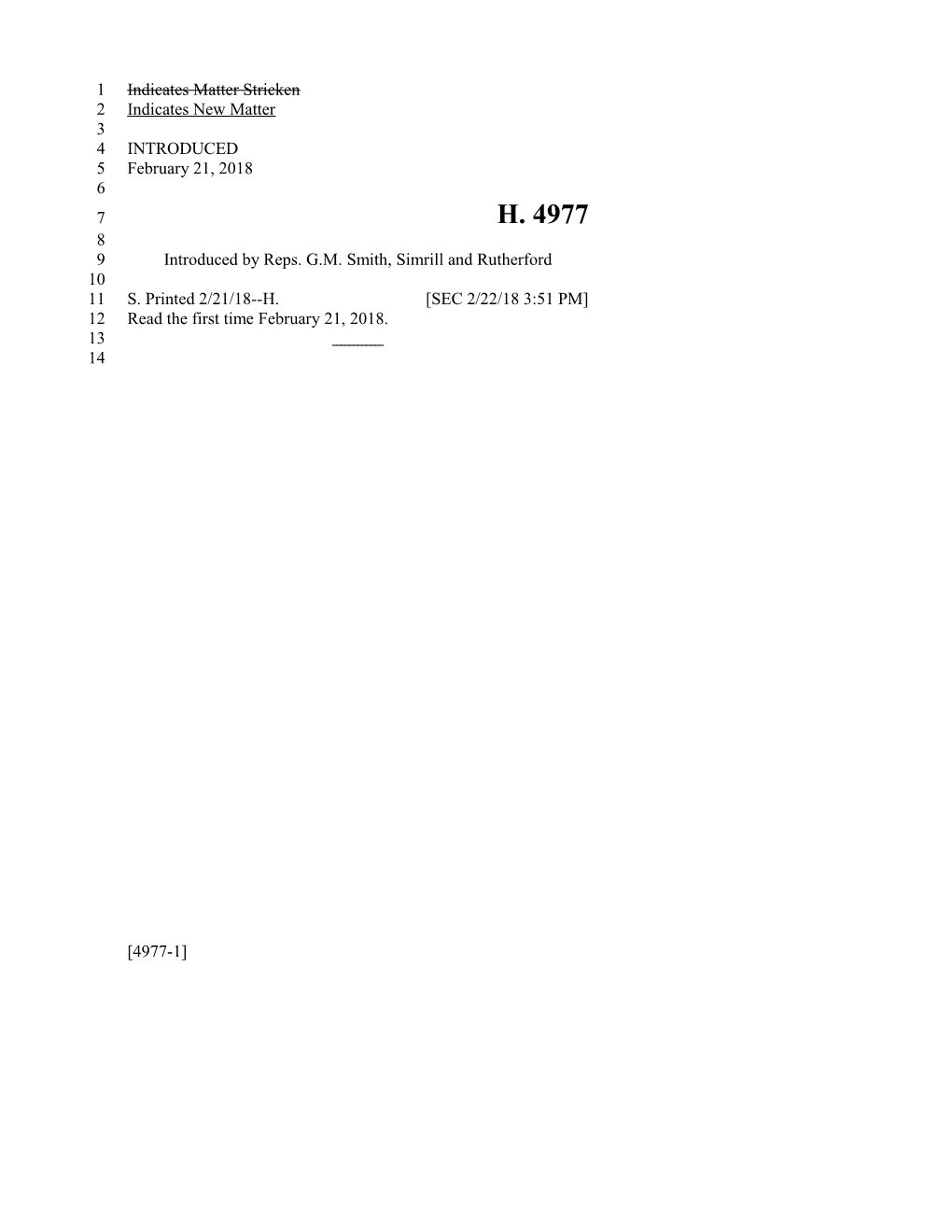 2017-2018 Bill 4977 Text of Previous Version (Feb. 22, 2018) - South Carolina Legislature Online