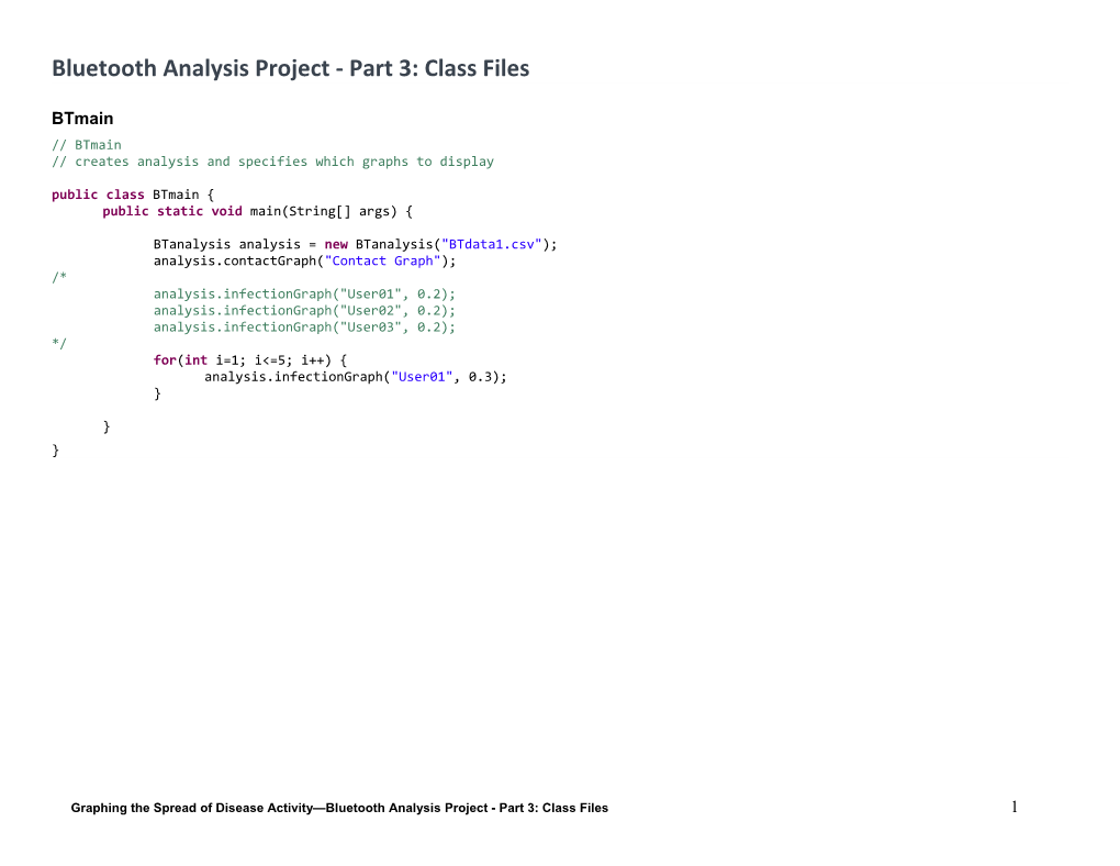 Bluetooth Analysis Project - Part 3: Class Files