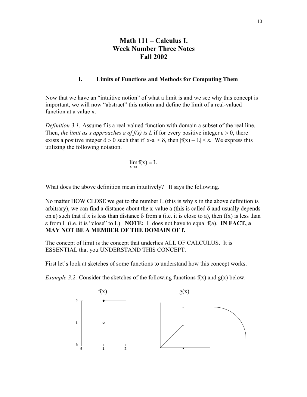 I.Limits of Functions and Methods for Computing Them