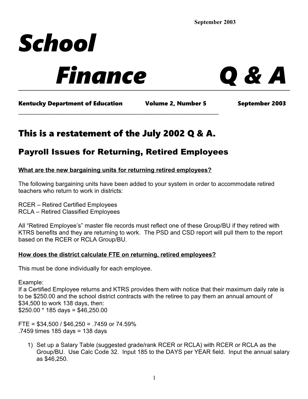 Payroll Issues for Returning, Retired Employees