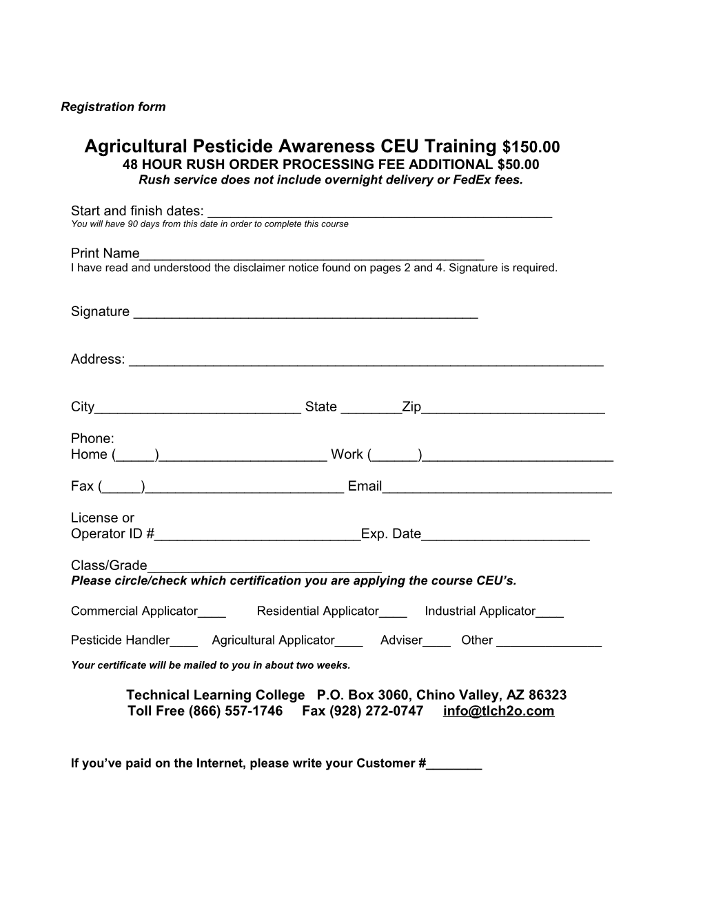 Argicultural Pesticide Awareness CEU Course