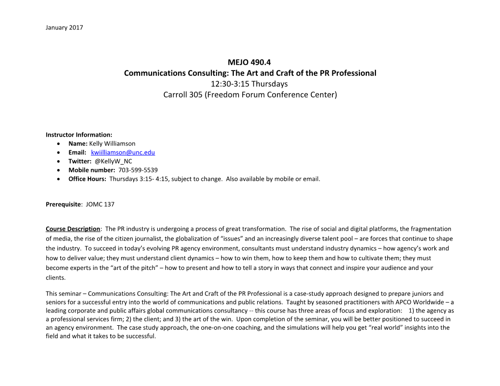 Communications Consulting: the Art and Craft of the PR Professional