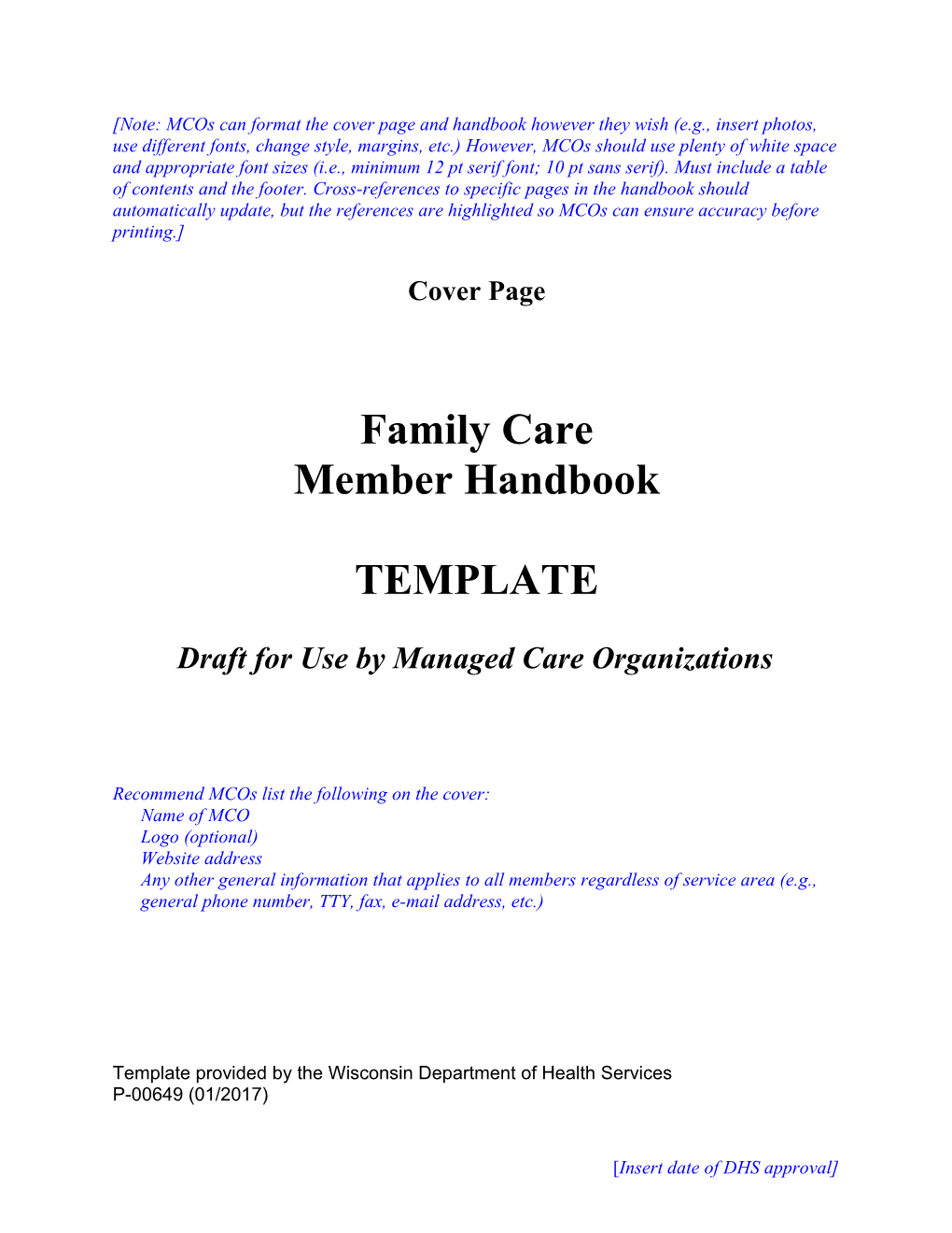 Family Care Member Handbook