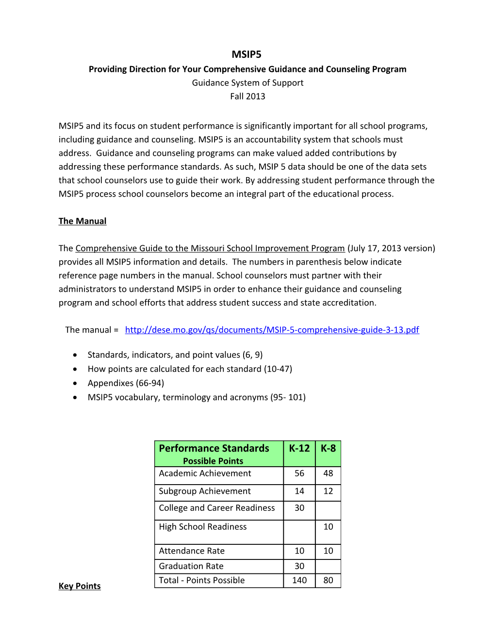 MSIP5 Talking Points Handout