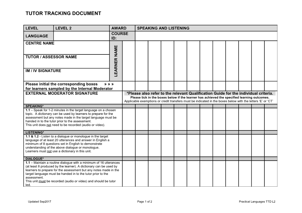Tutor Tracking Document