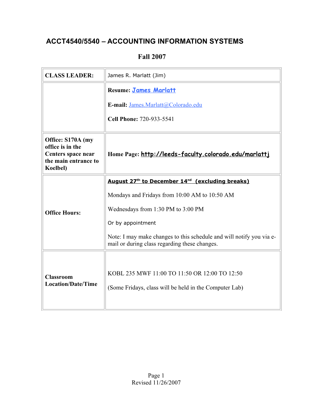 Acct4540/5540 Accounting Information Systems