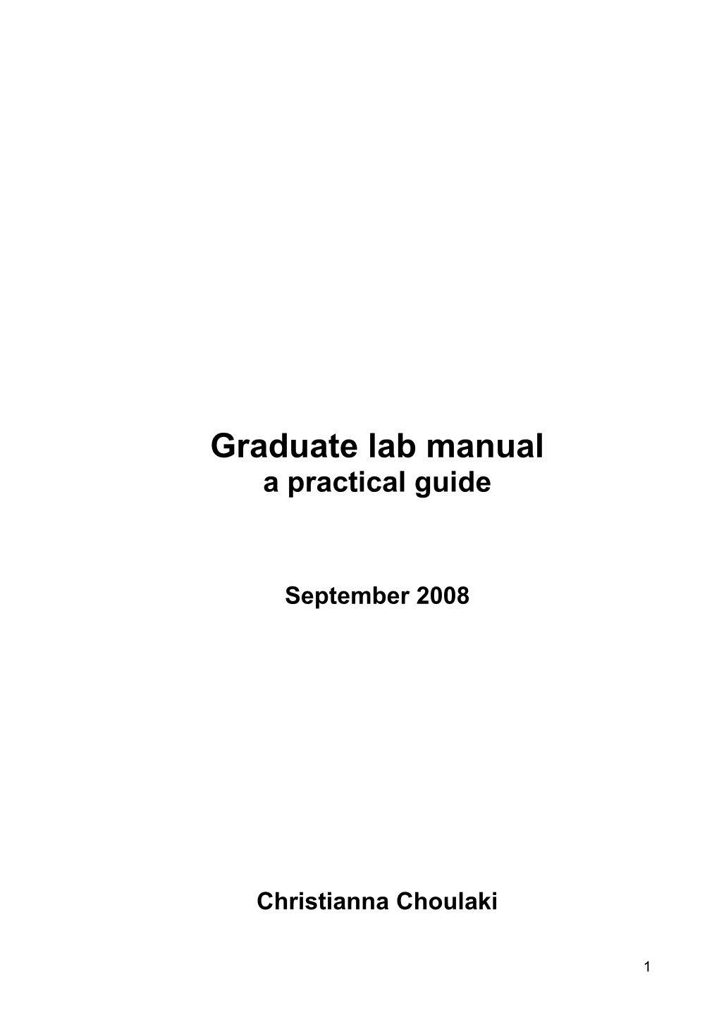 Graduate Lab Manual