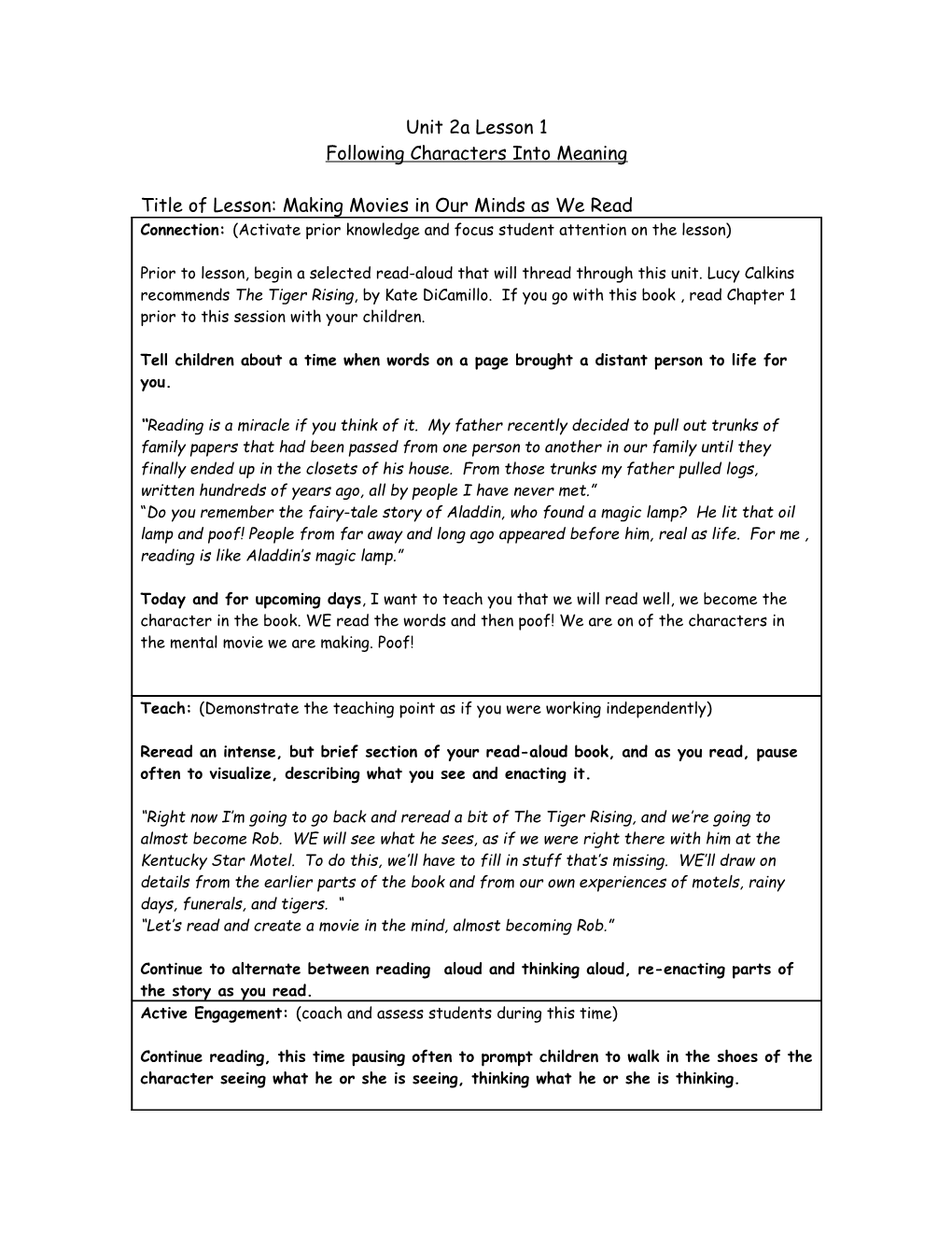 Mini-Lesson Template