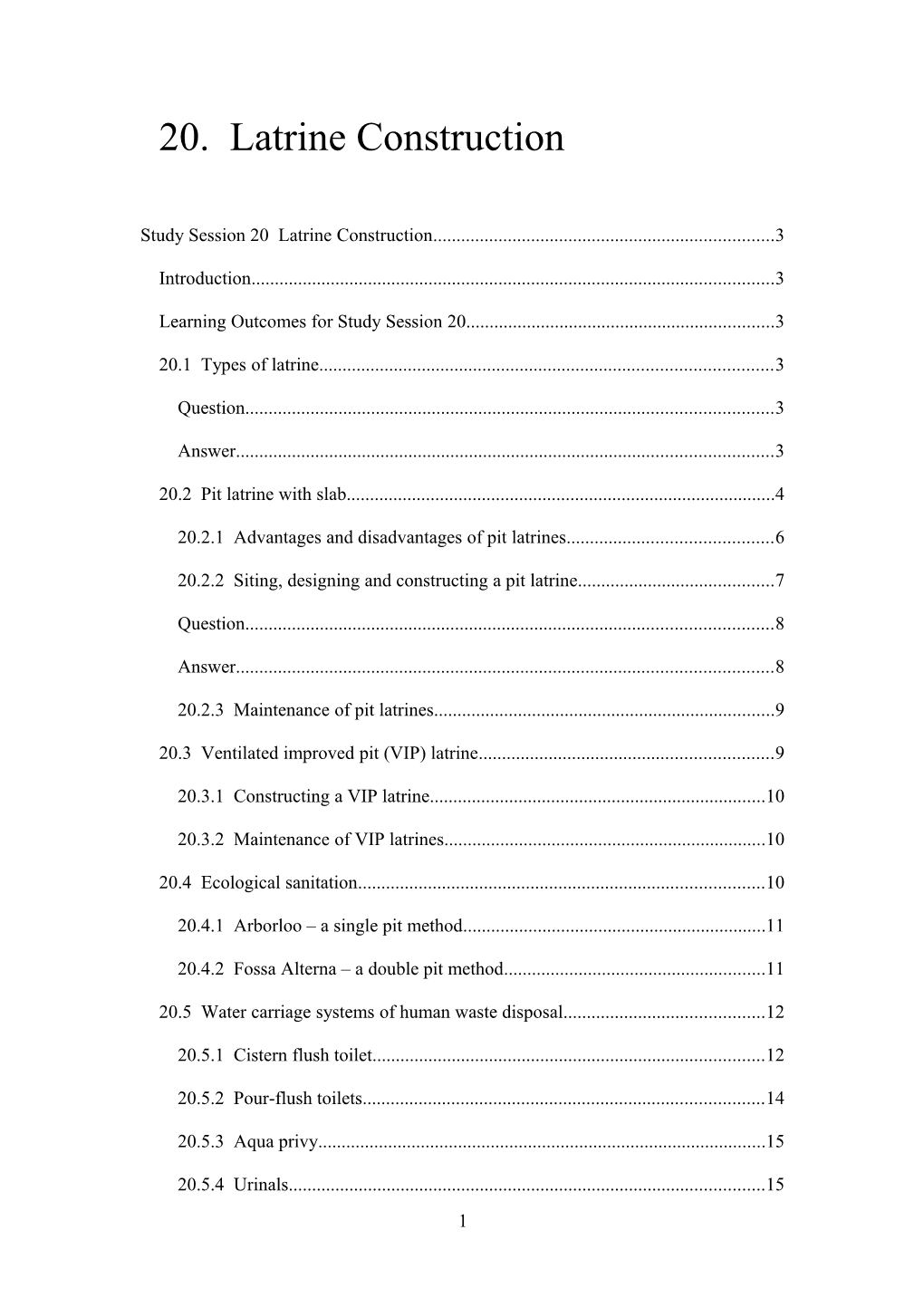 20.Latrine Construction