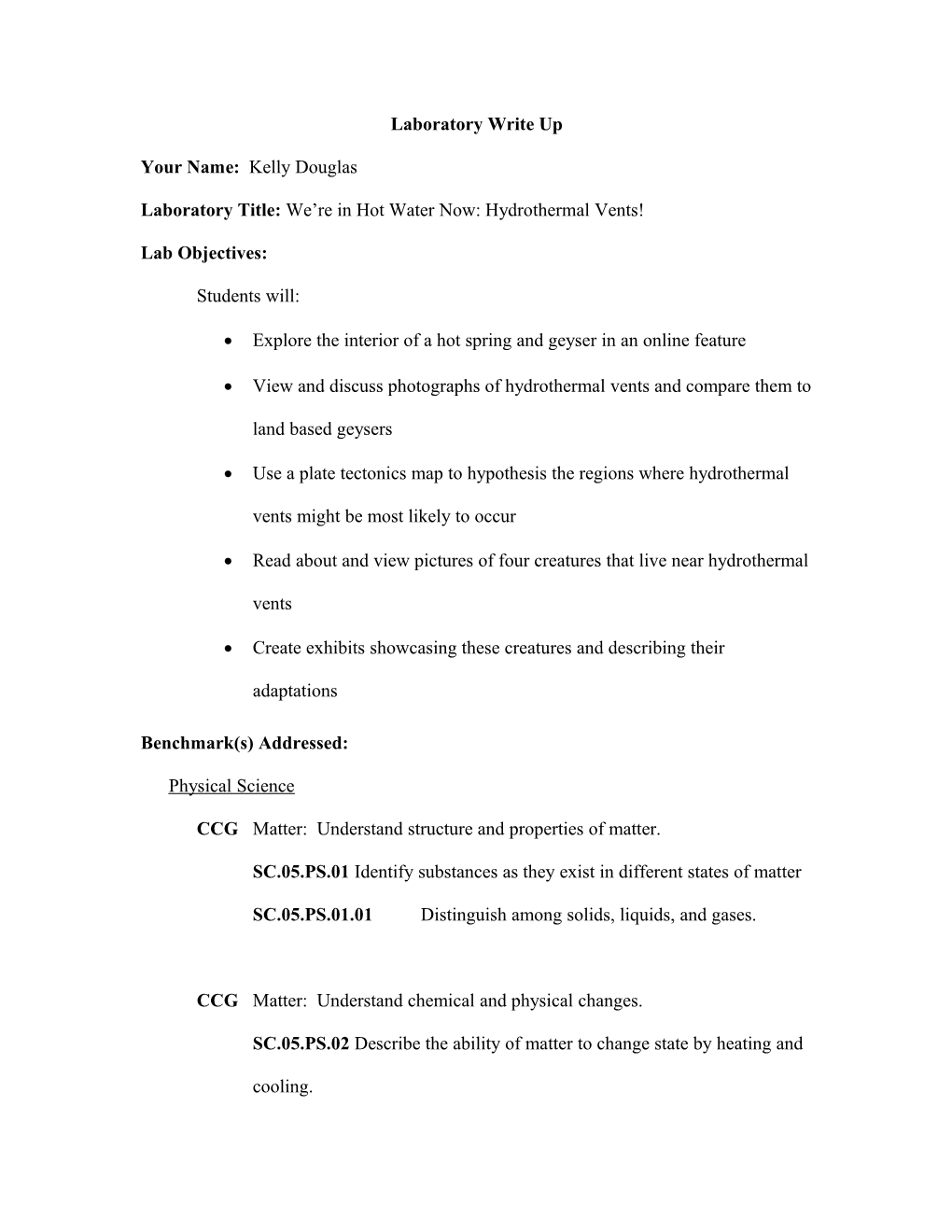 Laboratory Write Up