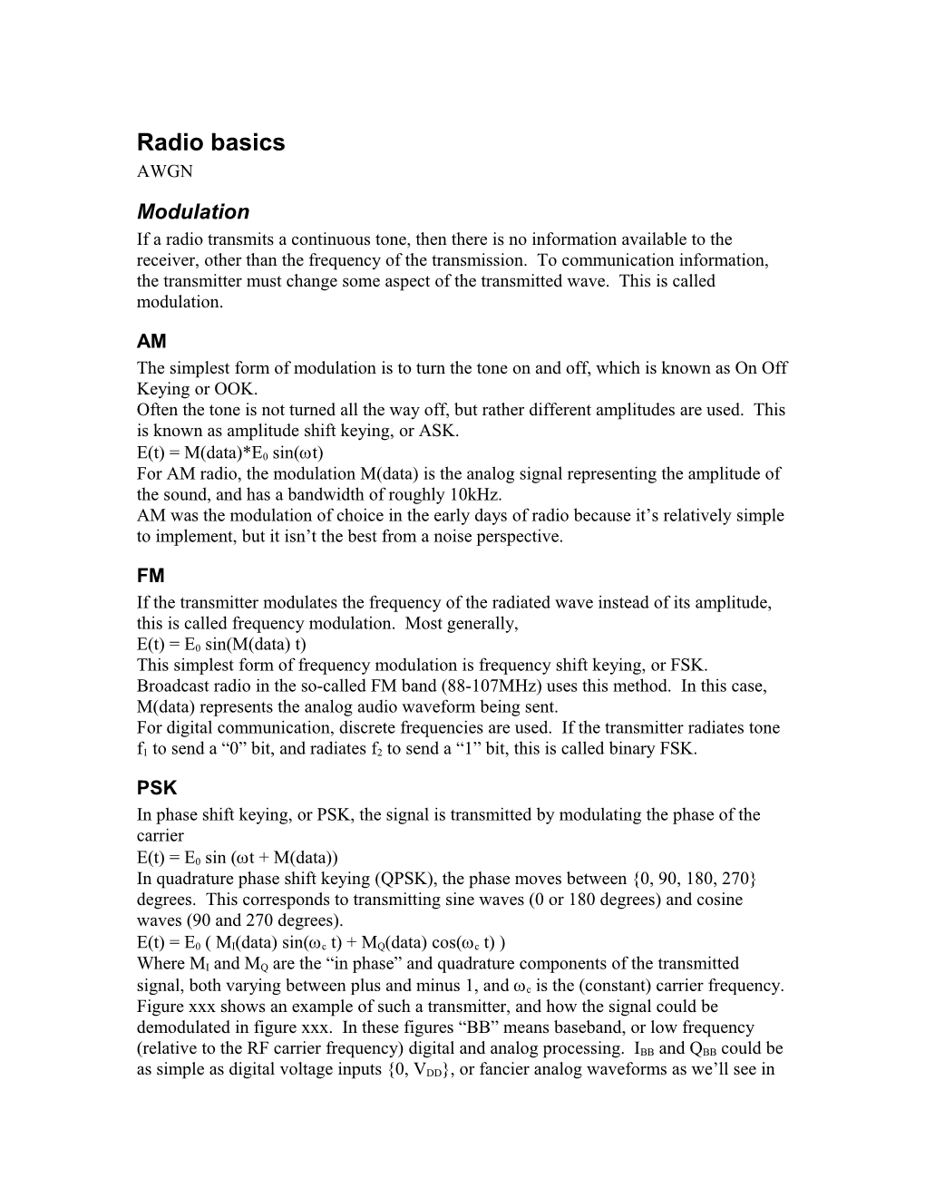 If a Radio Transmits a Continuous Tone, Then There Is No Information Available to the Receiver