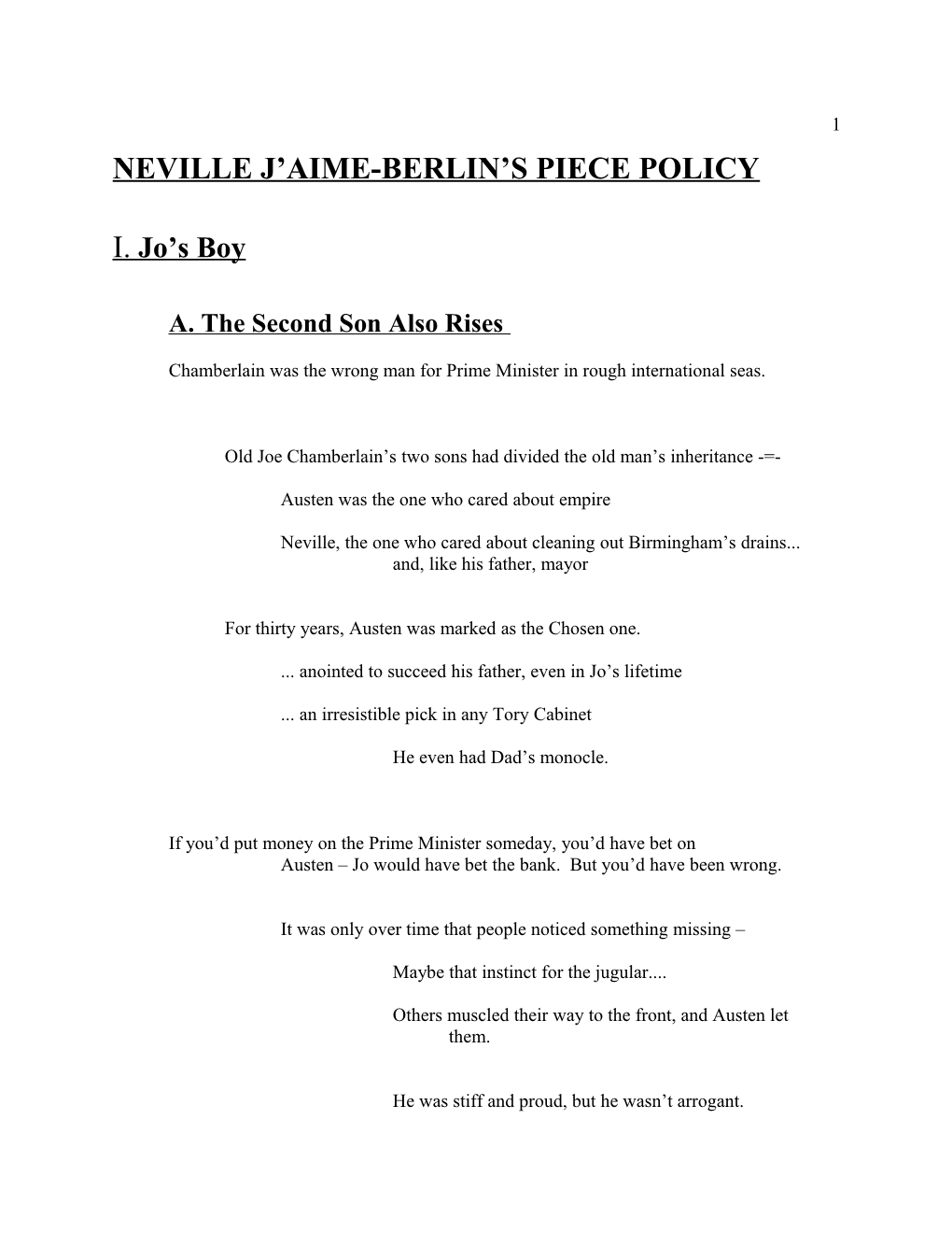 Neville J Aime-Berlin S Piece Policy