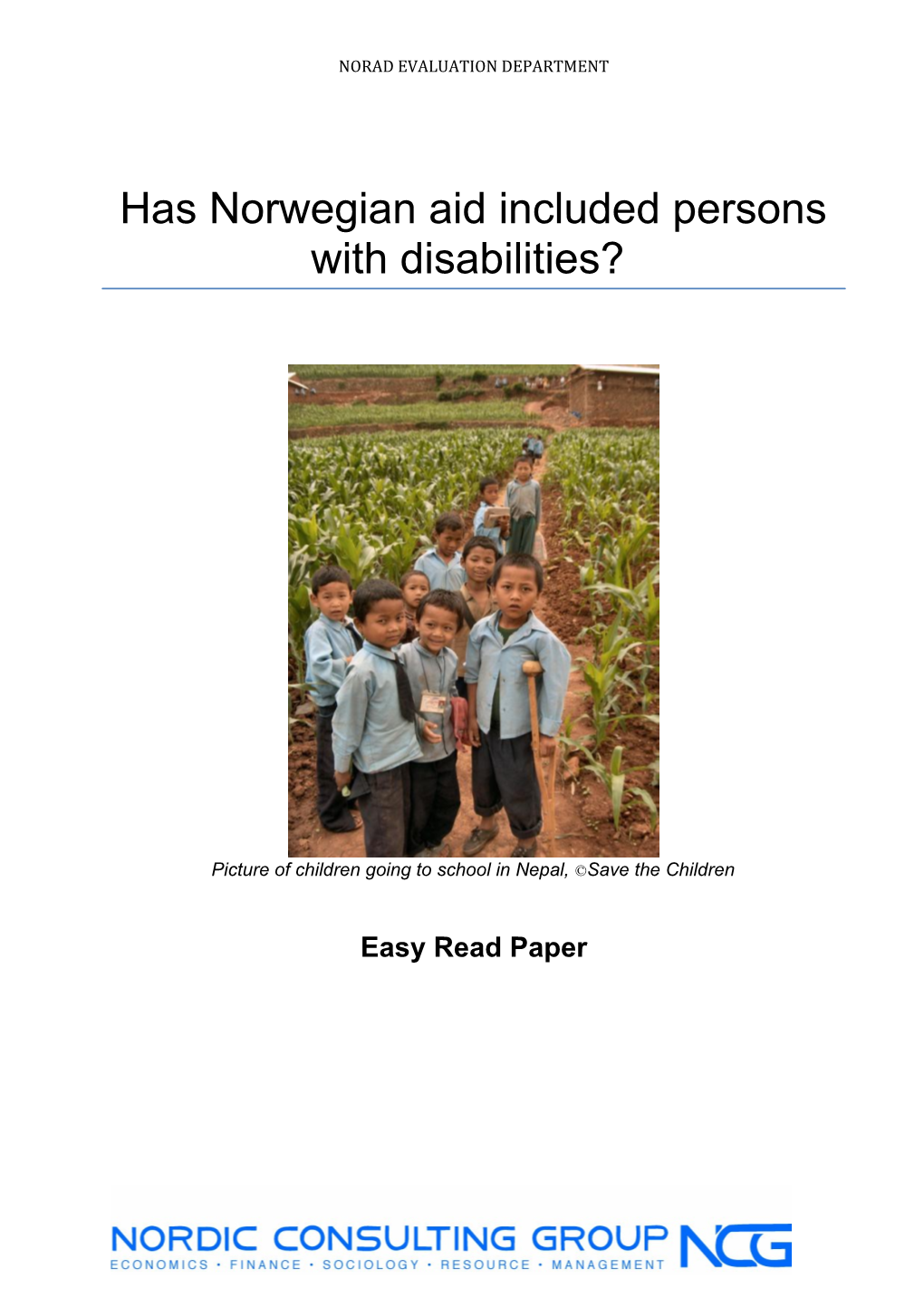 Has Norwegian Aid Included Persons with Disabilities?
