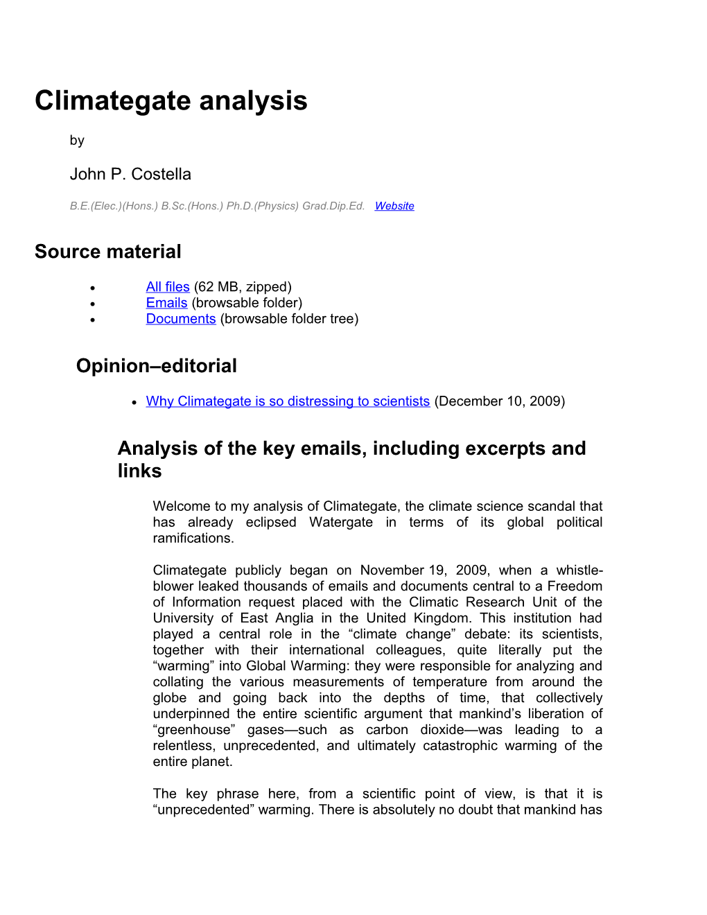 Climategate Analysis