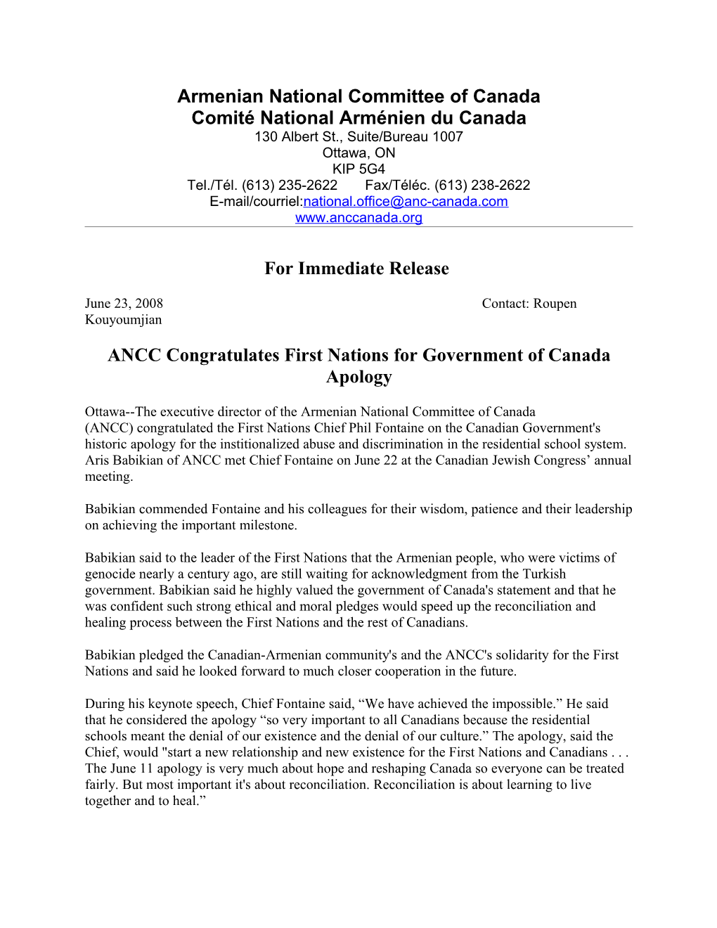 Armenian National Committee of Canada