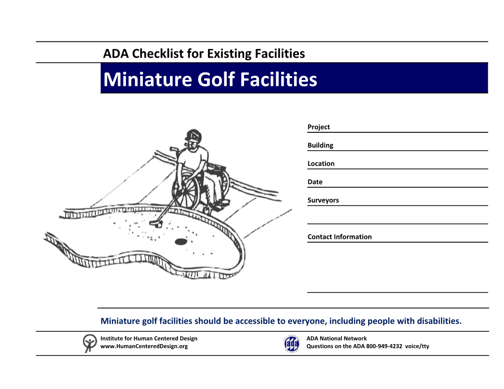 Institute for Human Centered Design Miniature Golf Facilities