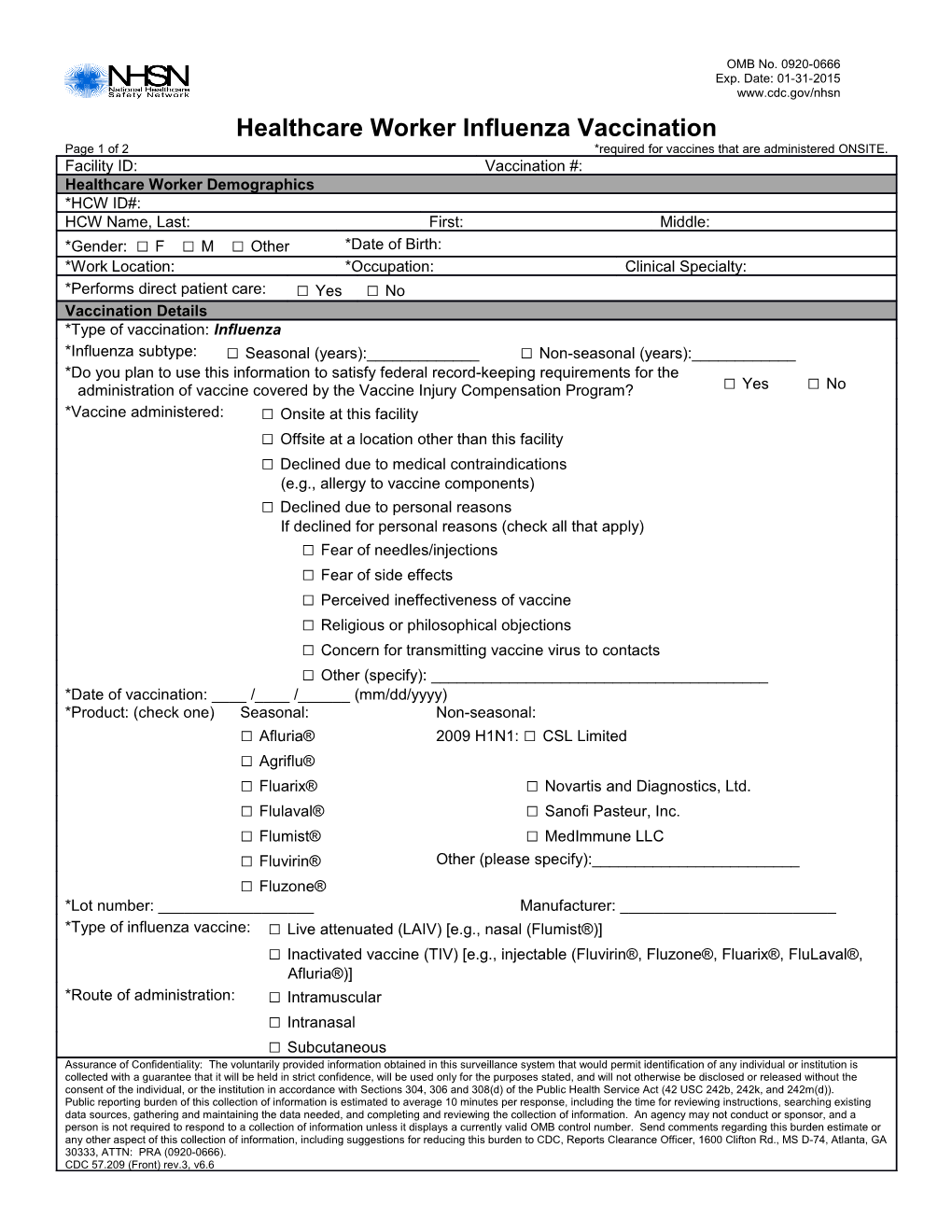 57 209 Healthcare Worker Influenza Vaccination