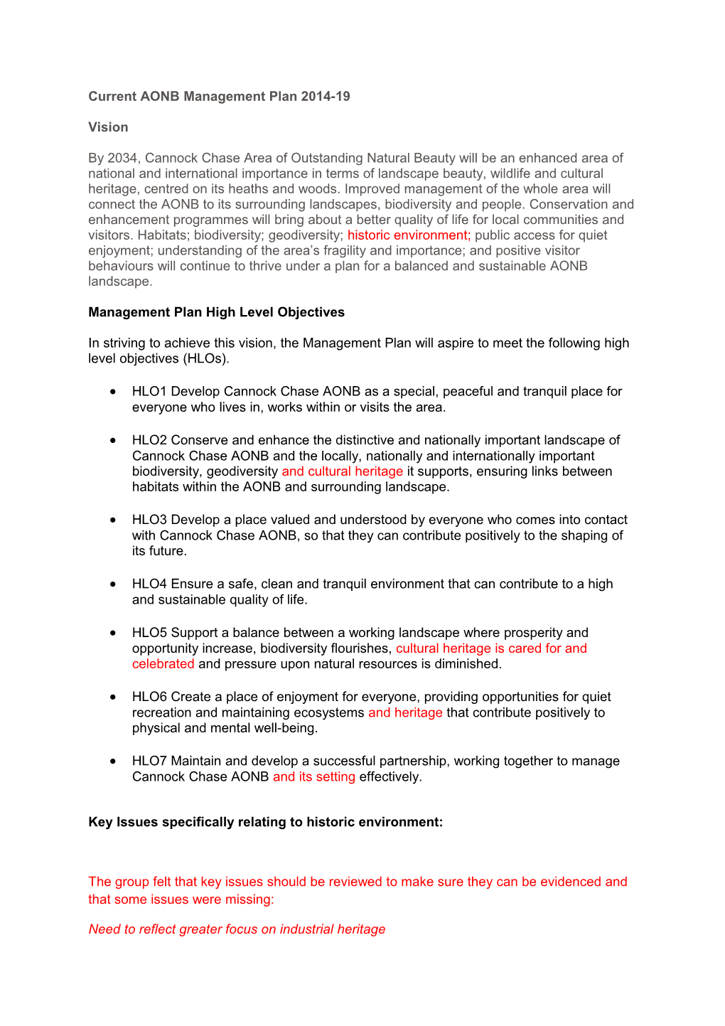 Current AONB Management Plan 2014-19