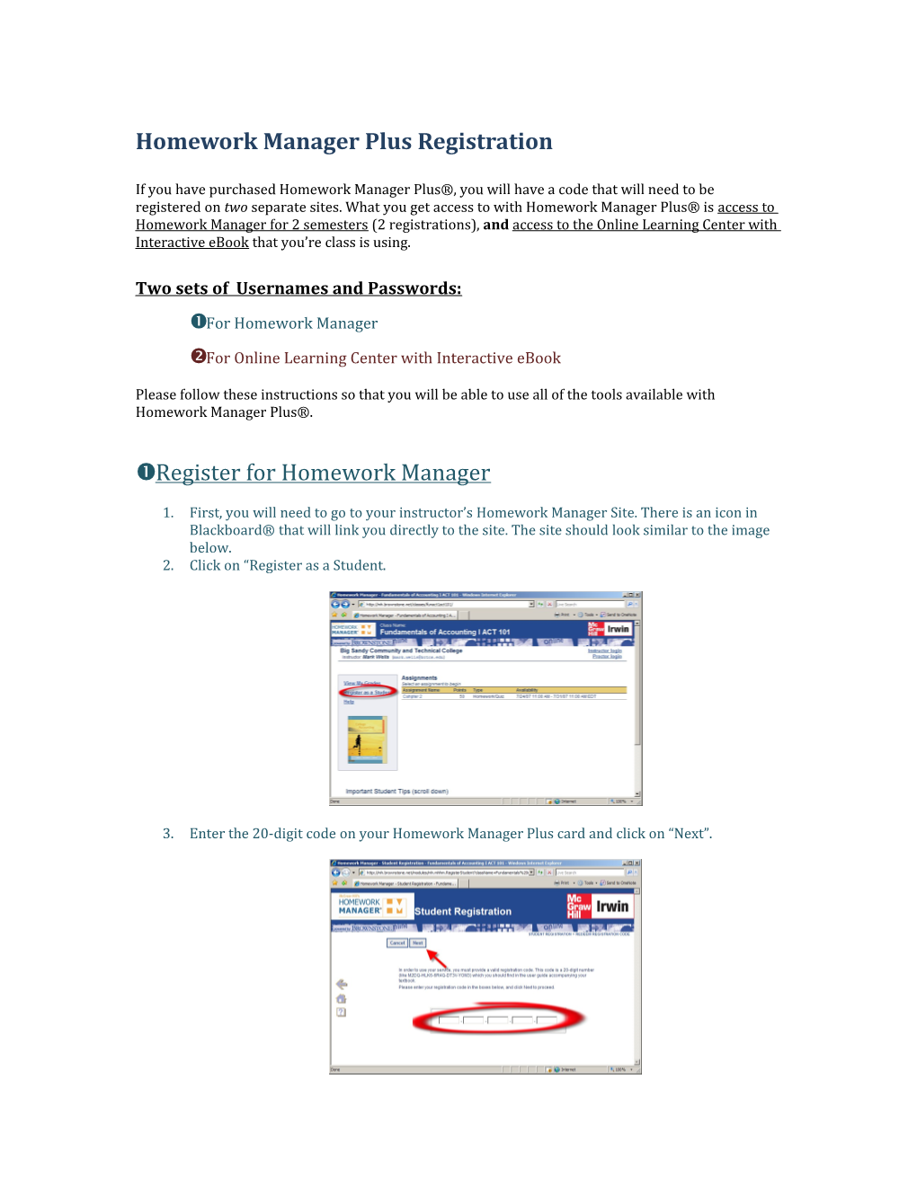 Homework Manager Plus Registration